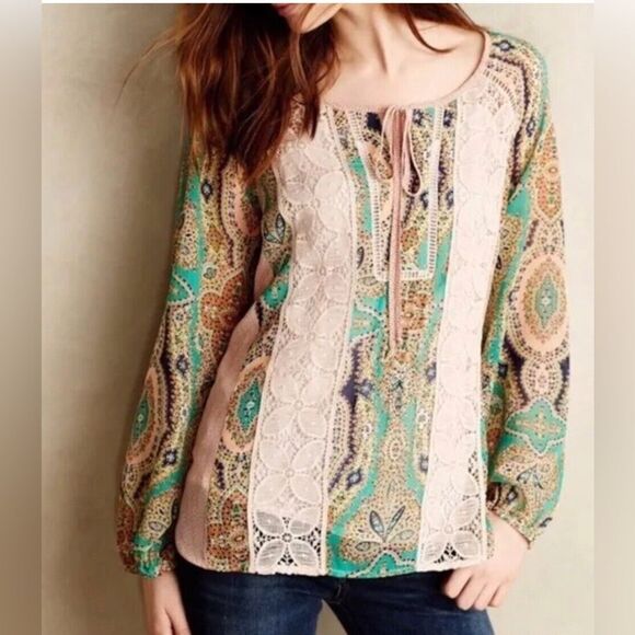 Meadow Rue Anthropologie boho top. Size 8 - Picture 1 of 8